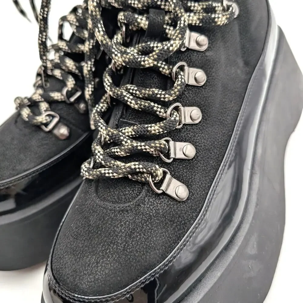 Circus NY by Sam Edelman Gail Lace-Up Platform Boot Women's Black Sz US8.5M EU39